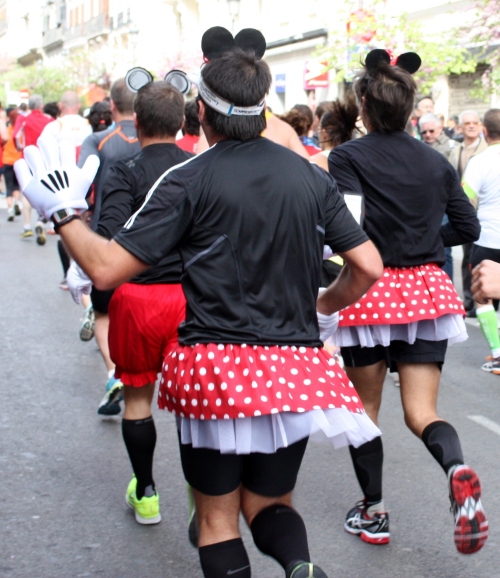 Back of Two Minnies and a Mickey, Madrid Marathon 2013