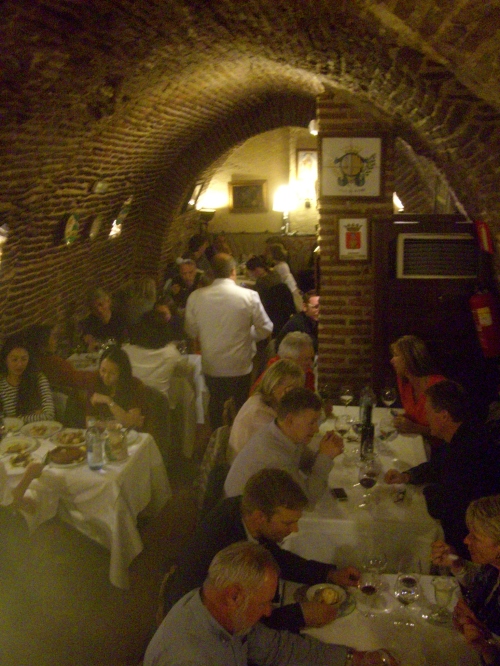 Cellar seating at Botin Restaurant, Madrid ~ considered the oldest restaurant in the world