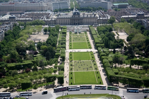 View of the gardens from the Eiffel Tower