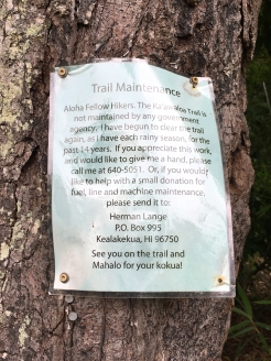 The trail is privately maintained and this flyer provides information on how to volunteer or send a donation